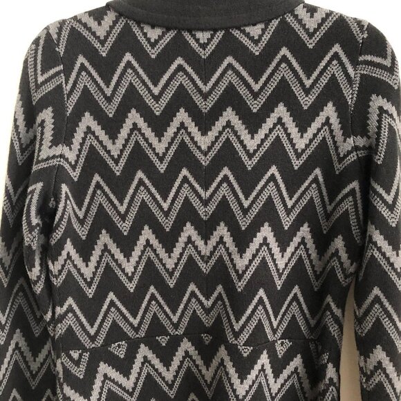 Halogen by Nordstroms Wool Acrylic Knit Blazer Style Cardigan Sweater Blk Gry S - Picture 5 of 11